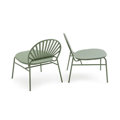 Himony Set of 2 Metal Garden Armchairs