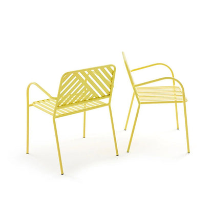 Dimino Set of 2 Steel Garden Armchairs