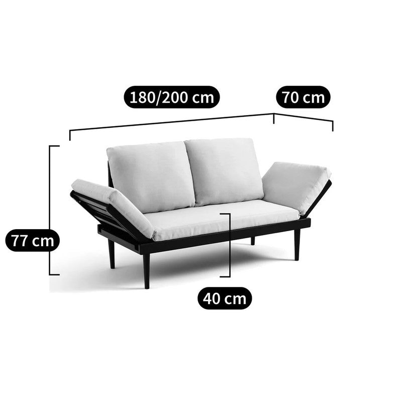 Genis White Garden Loveseat