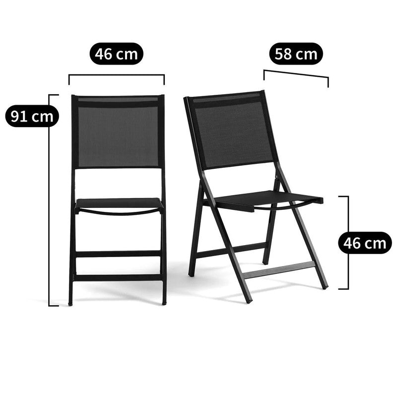 Asina Set of 2 Aluminium Folding Chairs