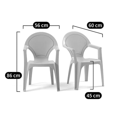 Winox Set of 2 Polypropylene Garden Armchairs