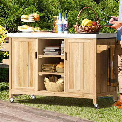 Solid Wood Bar Cart