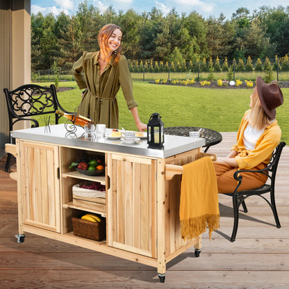 Solid Wood Bar Cart