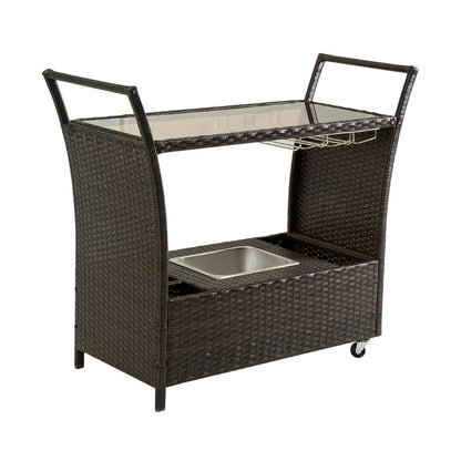 Wicker Bar Cart