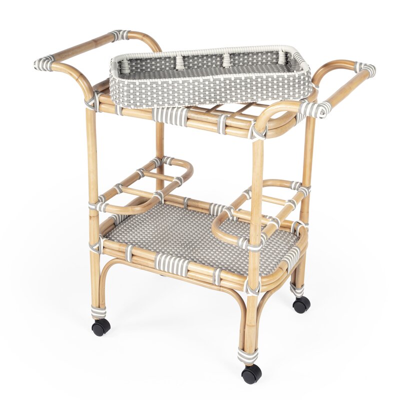 Wicker Bar Cart