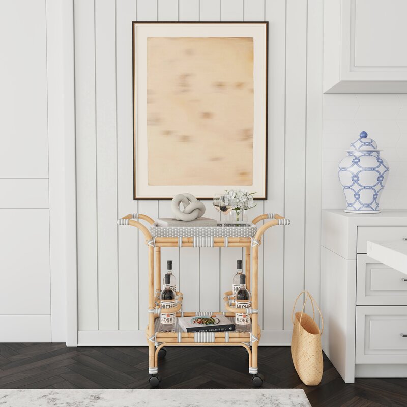 Wicker Bar Cart