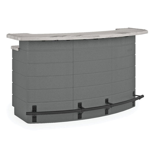 Backyard Oasis Water Resistant Entertainment Bar with Pull-Out Drawers and Shelving Space
